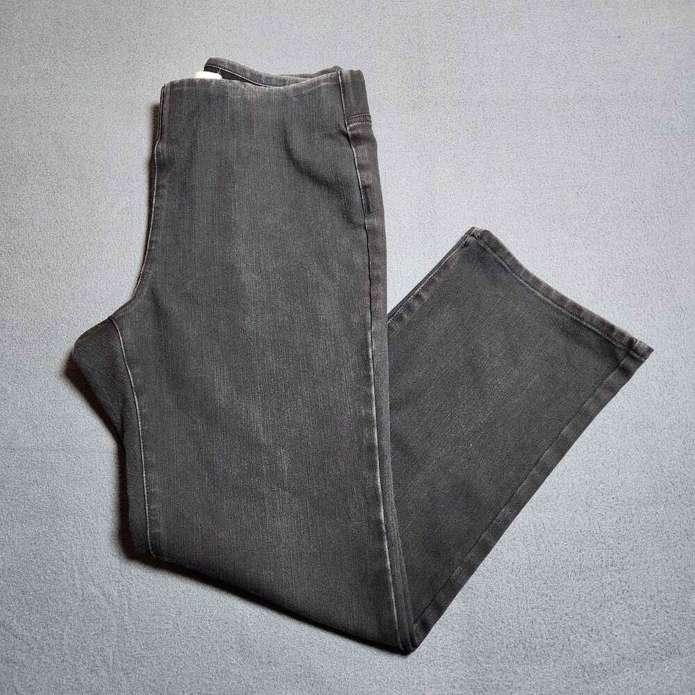 Soft Surroundings Jeans Women LP Black Pull On High Rise Straight Leg